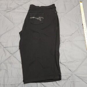 Gloria Vanderbilt Amanda Capri Women's 24W 46x18 High Rise Black Stretch‎ Denim